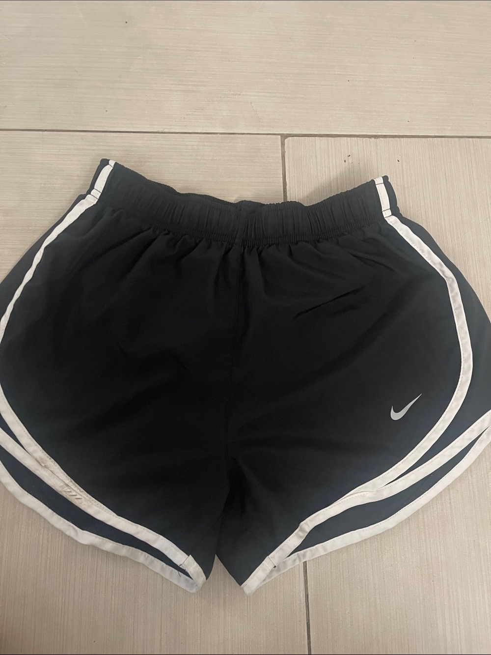 Nike Women's Black Athletic Shorts with White Piping